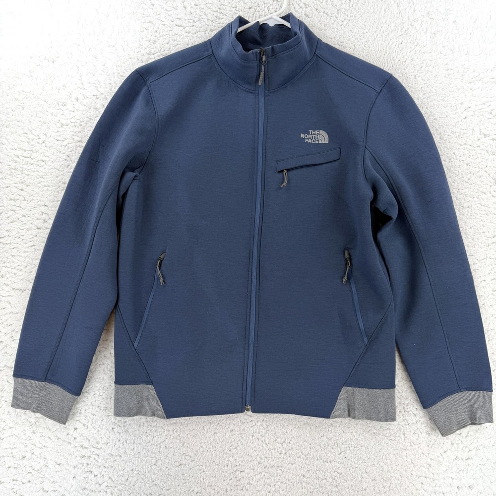 The North Face Jacket Mens Large Thermal 3D Zip Track Chest Pocket Blue Athletic